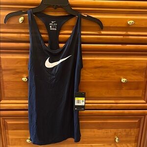 Nike Dark Blue Dri-FIT Tank with White Logo